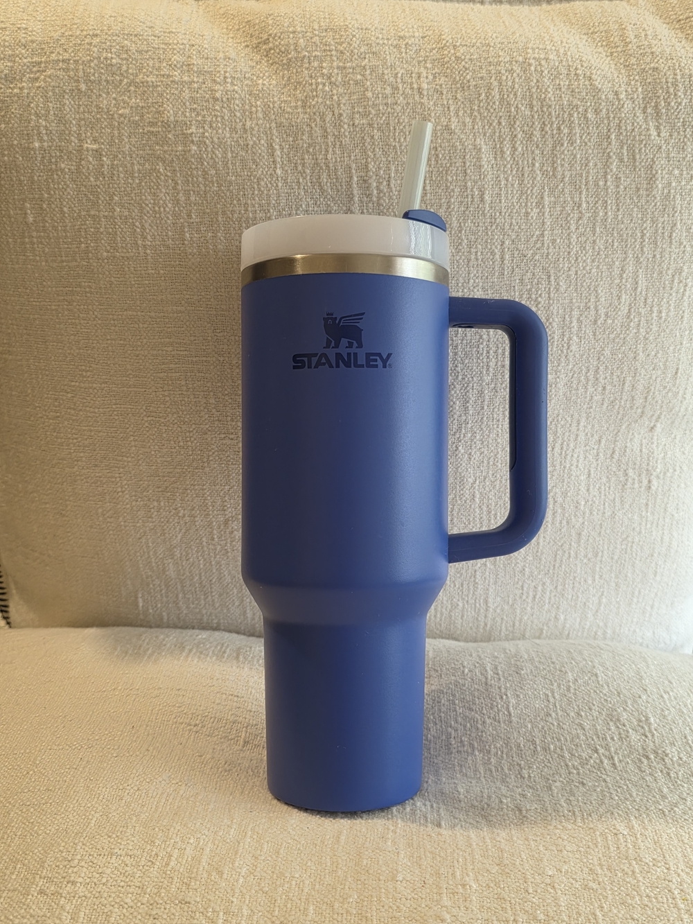 Stanley Blue Travel Tumbler with Handle and Straw Lid